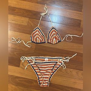 Solid & Striped Crochet Two Piece Bikini